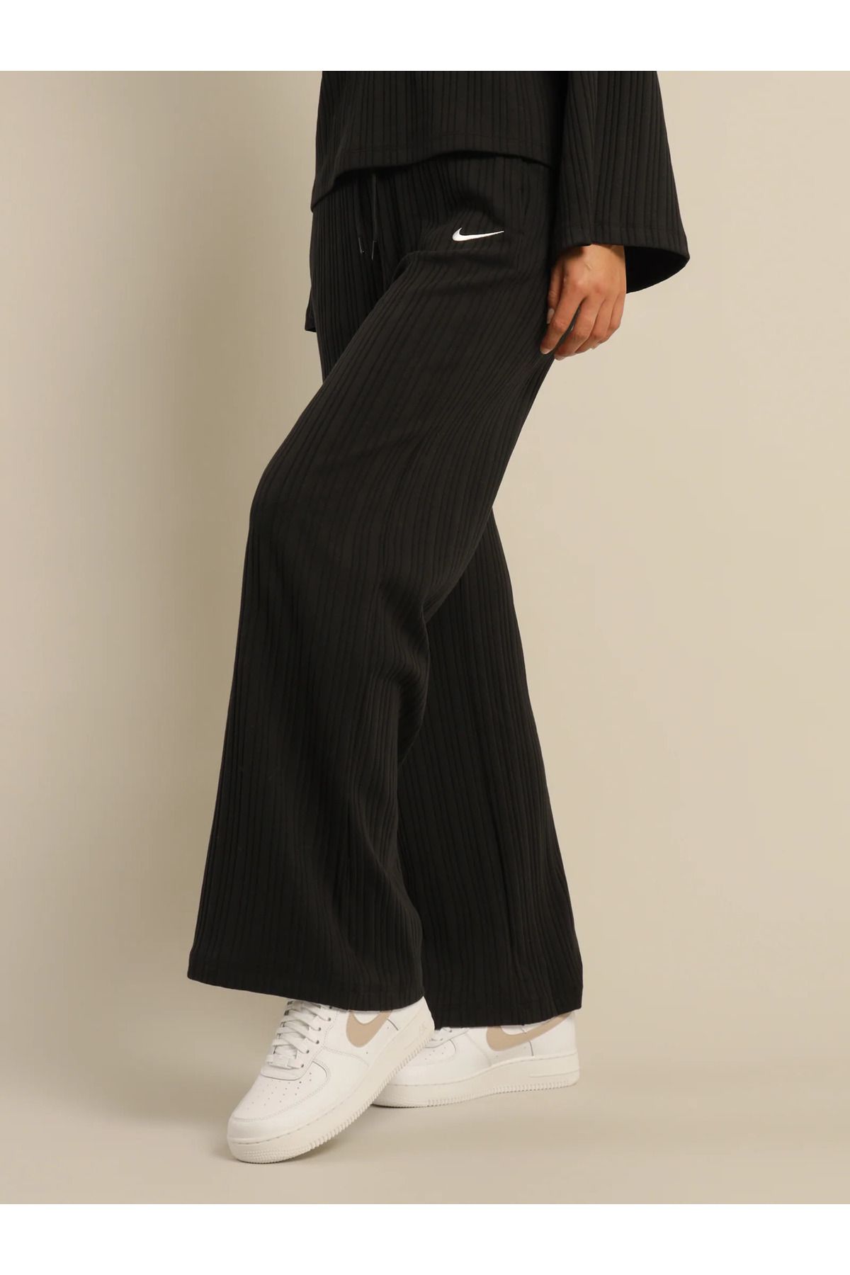 Nike Sportswear Swoosh High-waist Fleece Black Women's Long Plain Sweatpants  Dr5615-010 - Trendyol