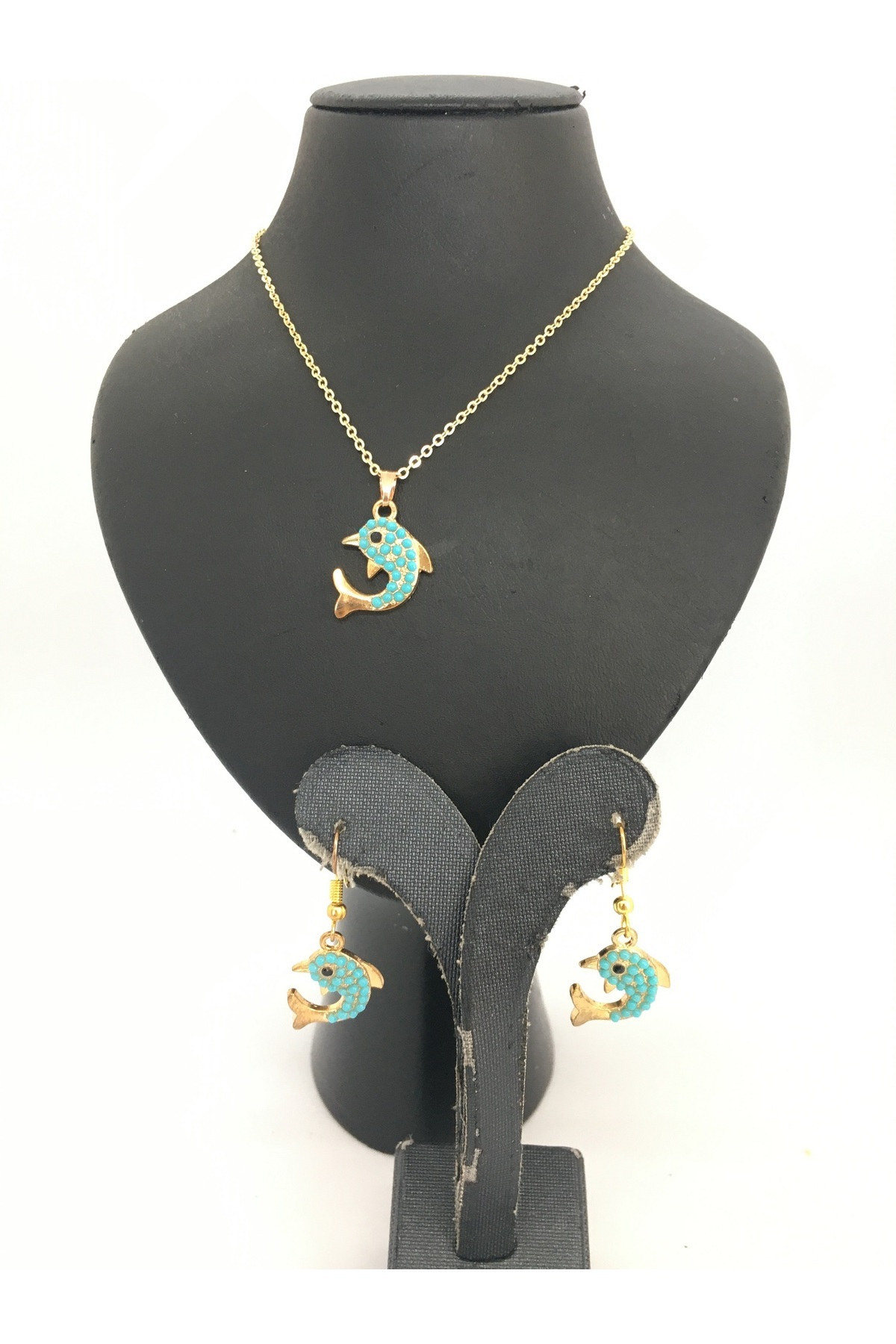 TURKUAZ (firuze) TAŞLI KOLYE KÜPE SET MODELLERİMİZ-1001 2
