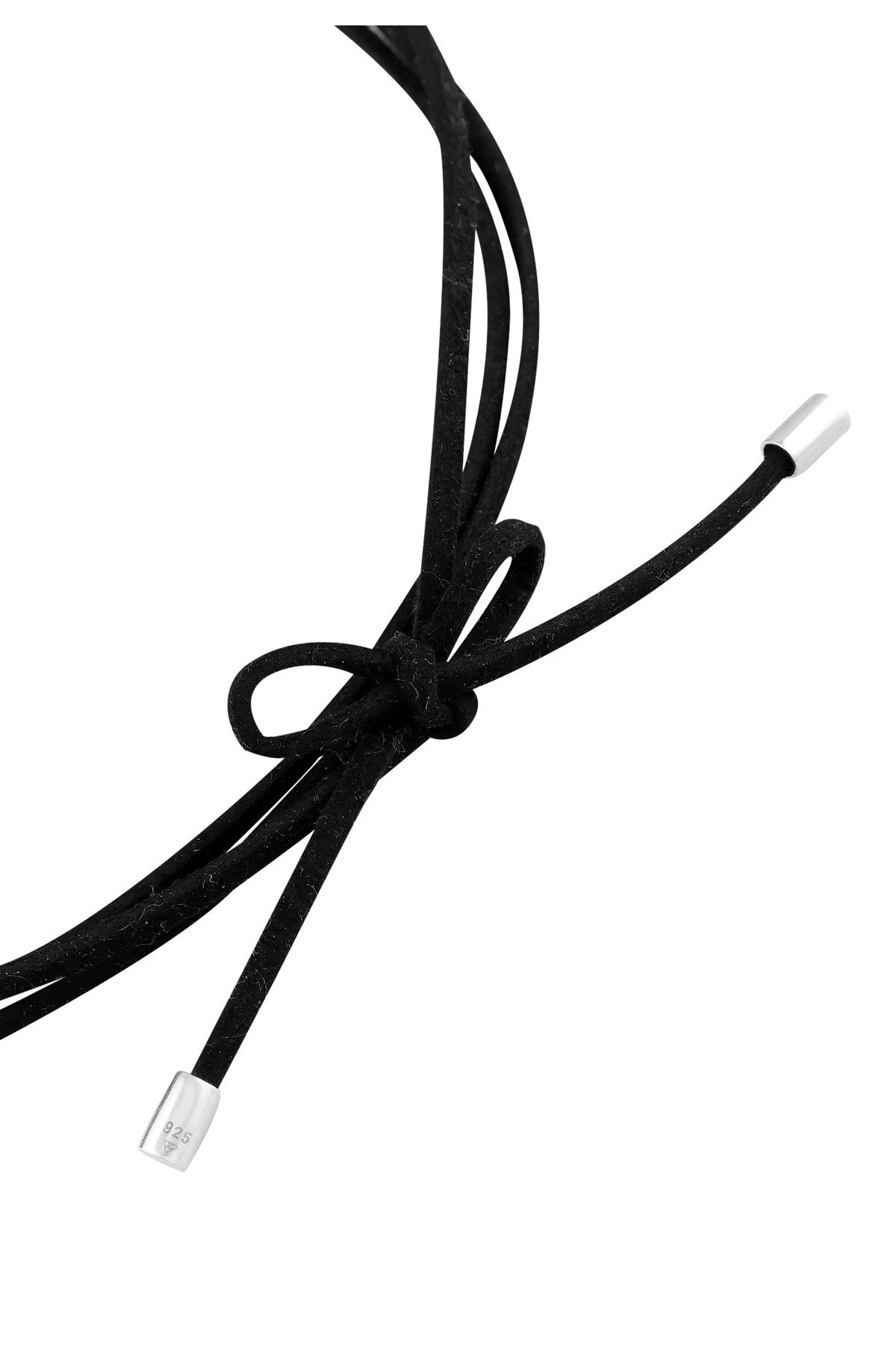 ELLI-Halskette Kunstleder Halsband Zirkonia Tropfen Anhänger 925 Silber 4