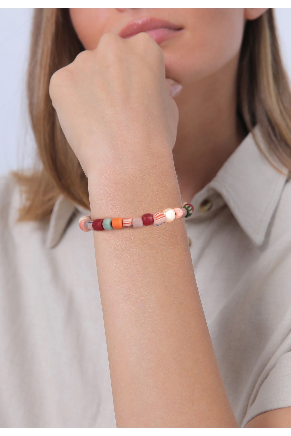 ELLI-Armband aus 925er Silber – Bunt mit Glasperlen und Sußenwasserperlen 4