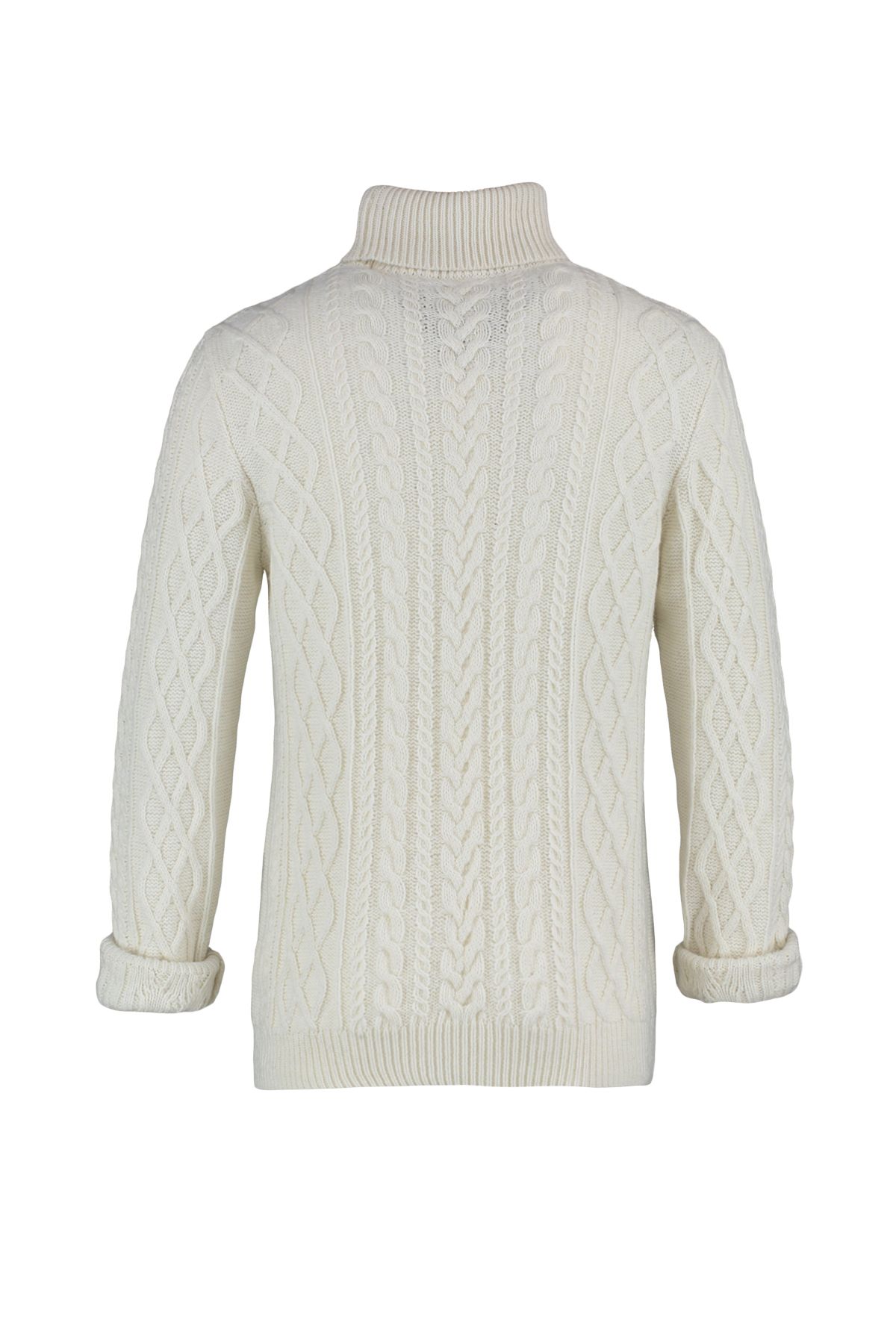 Trendyol Collection-Slim-Fit-Strickpullover mit Rollkragen – Ecru, Wolle, Haarstrickdetail TMNAW22KZ0302 7