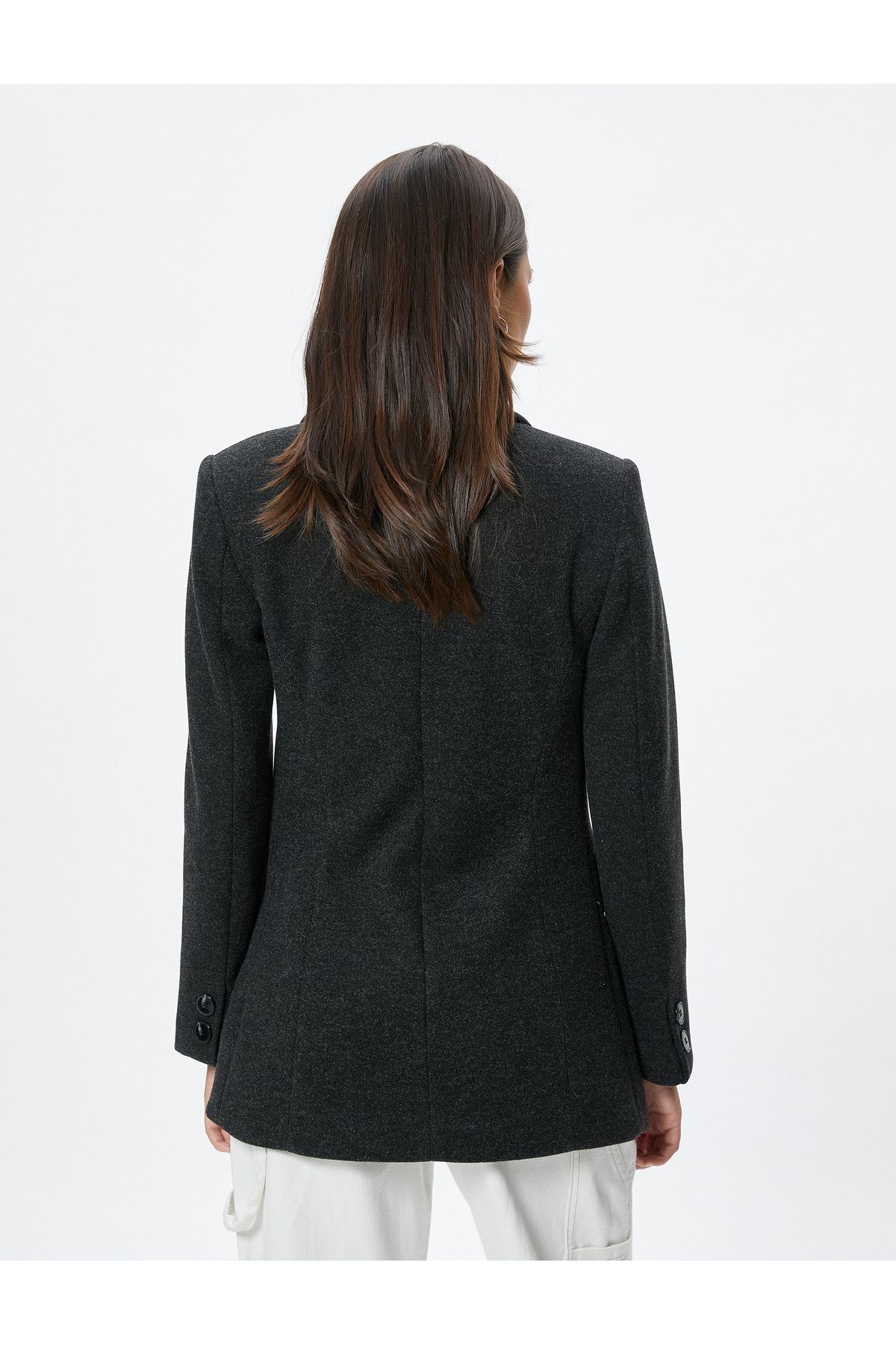 Koton-Blazer Jacket Double Breasted Buttoned with Flap Pockets 4
