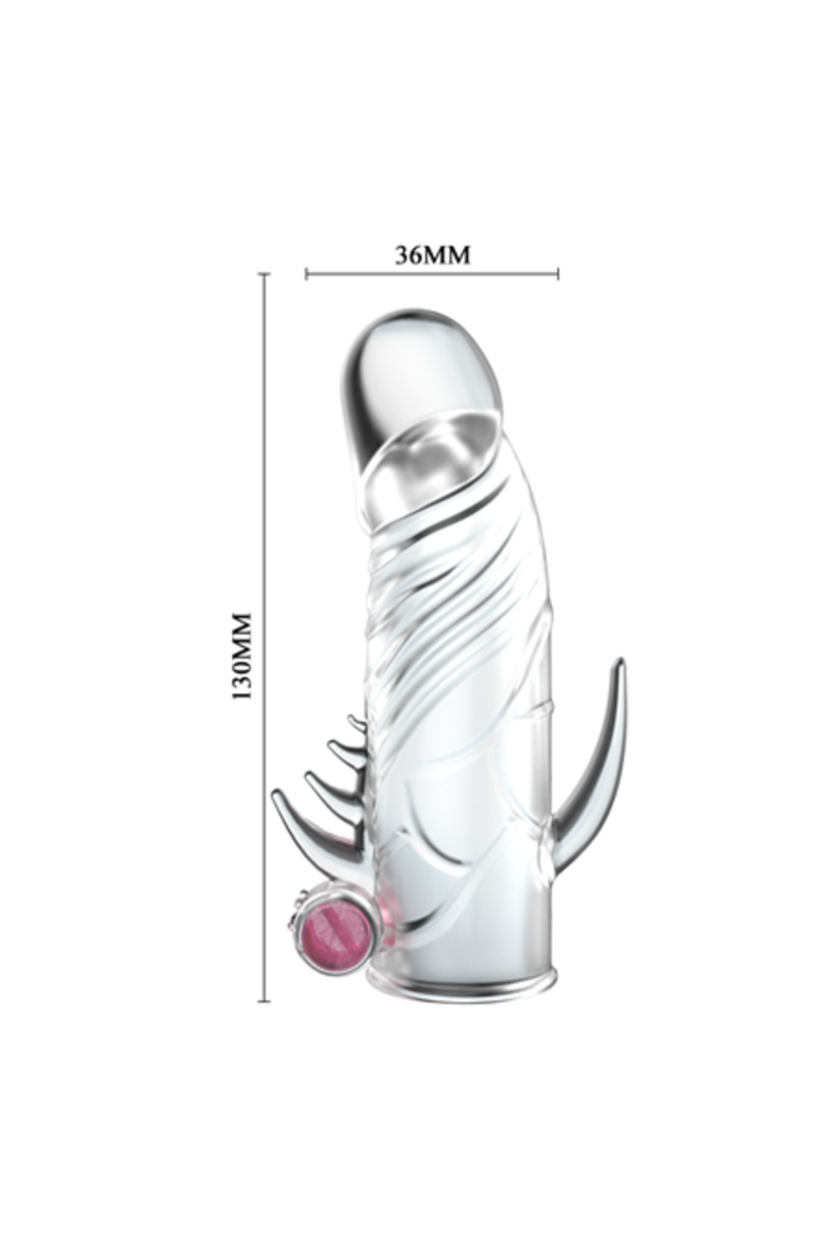 Güçlü Titreşimli Silikon Penis Kılıfı Prezervatif Çatal Vibratör 3
