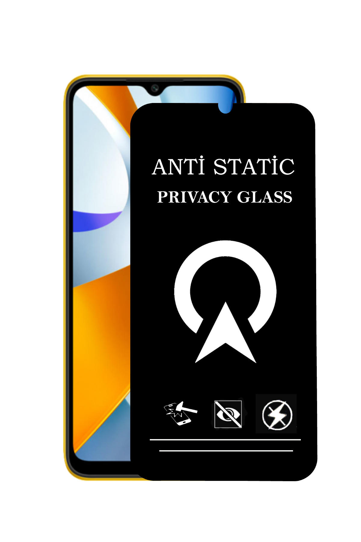 Xiaomi Poco C40 Tam Kaplayan Anti Statik Görünmez Safir Ekran Koruyucu Hayalet Cam