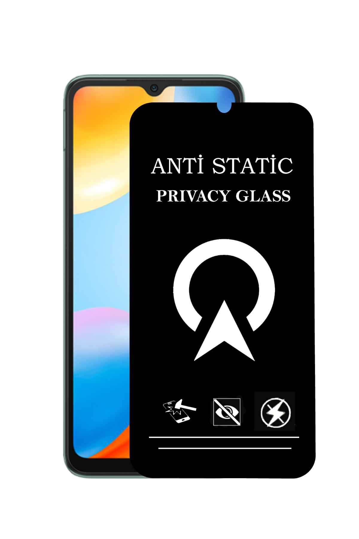 Xiaomi Redmi 10C Tam Kaplayan Anti Statik Görünmez Safir Ekran Koruyucu Hayalet Cam