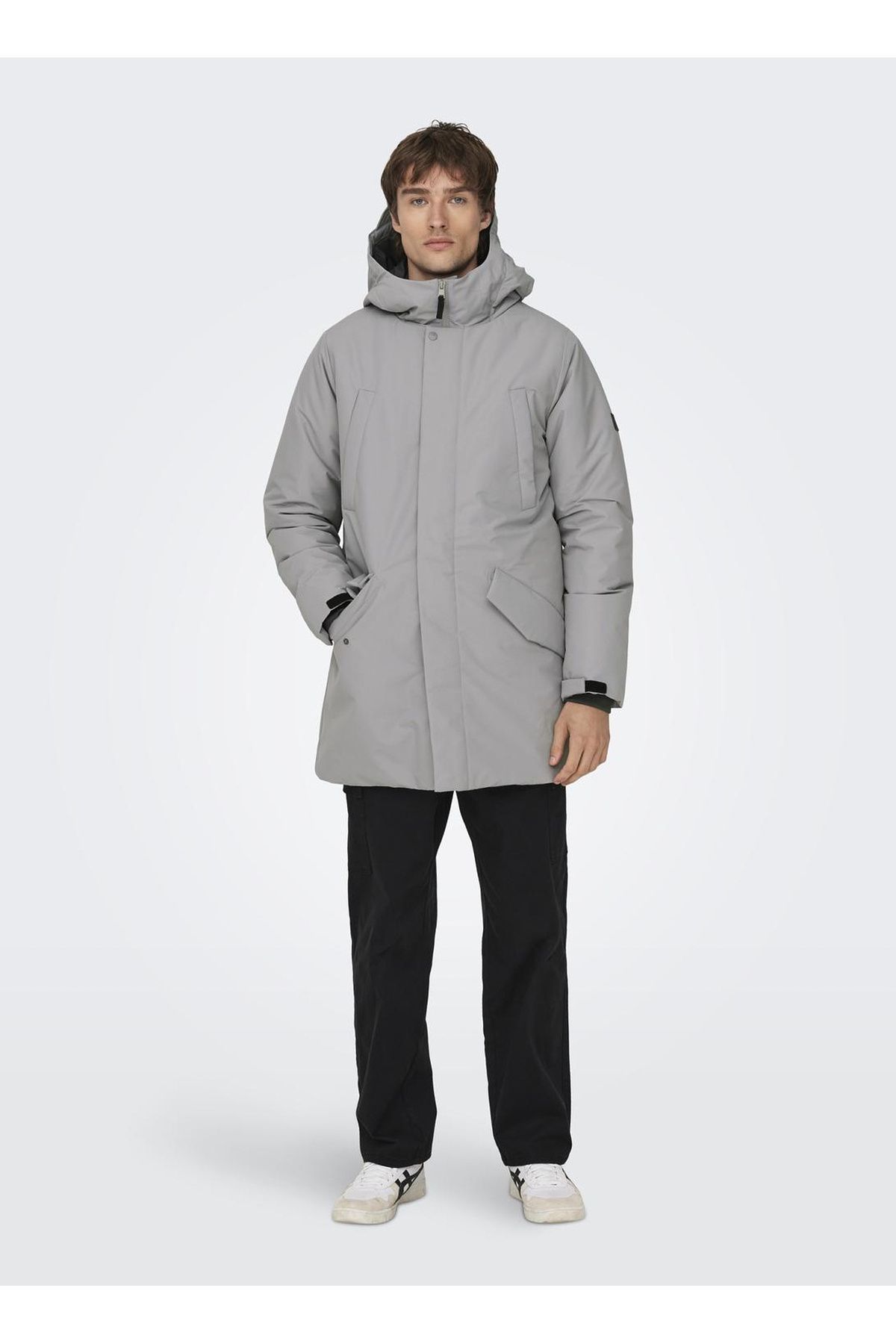 کت خاکستری مردانه Only Sons 22025871 ONSCARL LIFE PARKA OTW VD Only & Sons