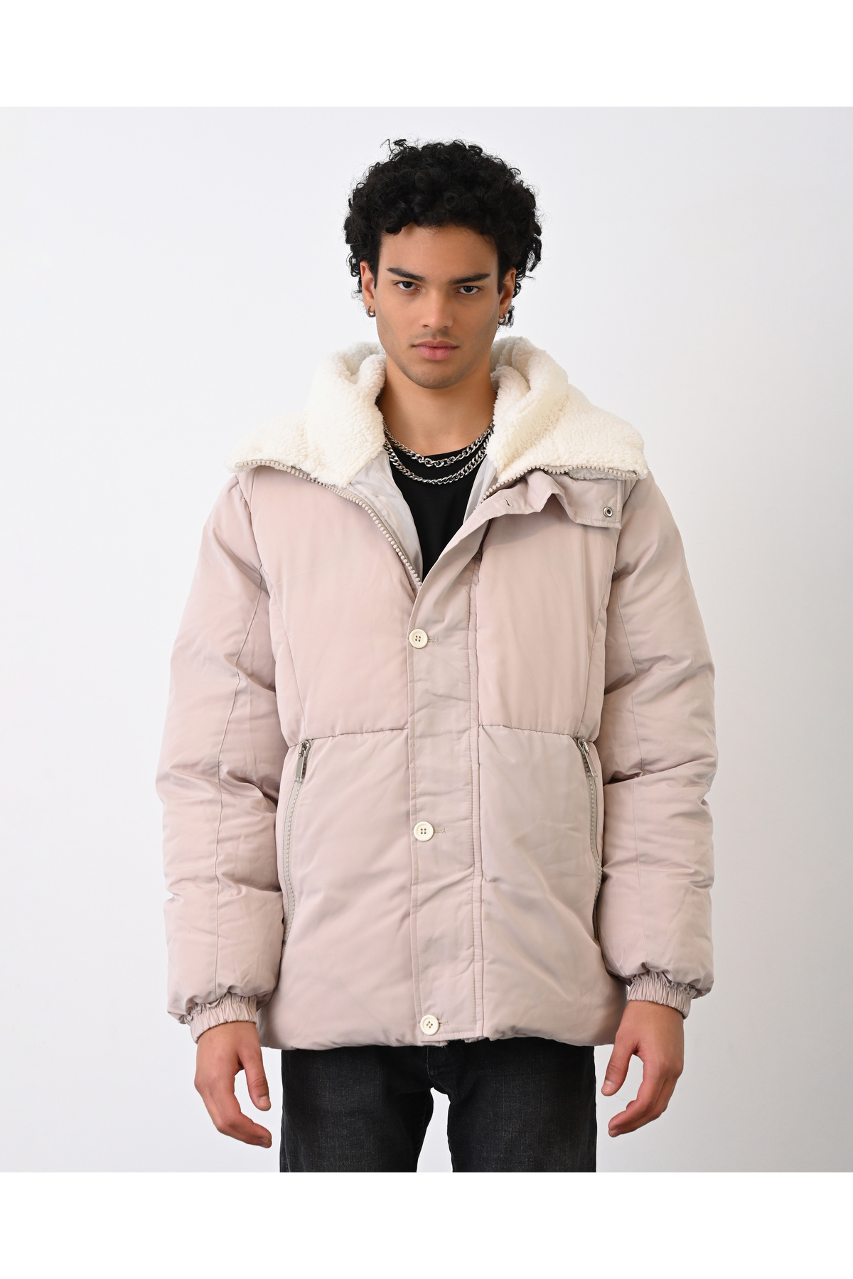  پالتو ضد آب کلاه دار خزدار مدل سایز بزرگ