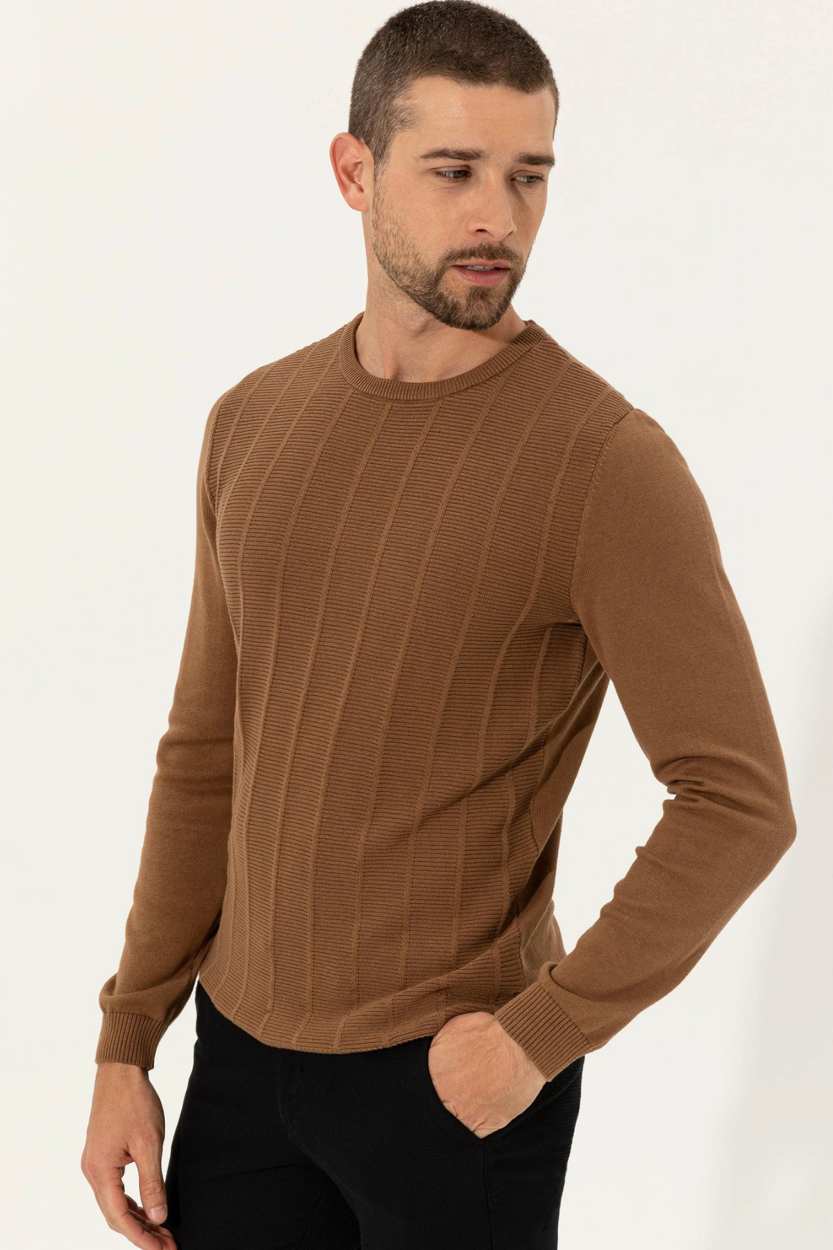 بافت و پلیور مردانه نارنجی Pierre Cardin | G021SZ0TK.000.1497695 اورجینال - تصویر 2