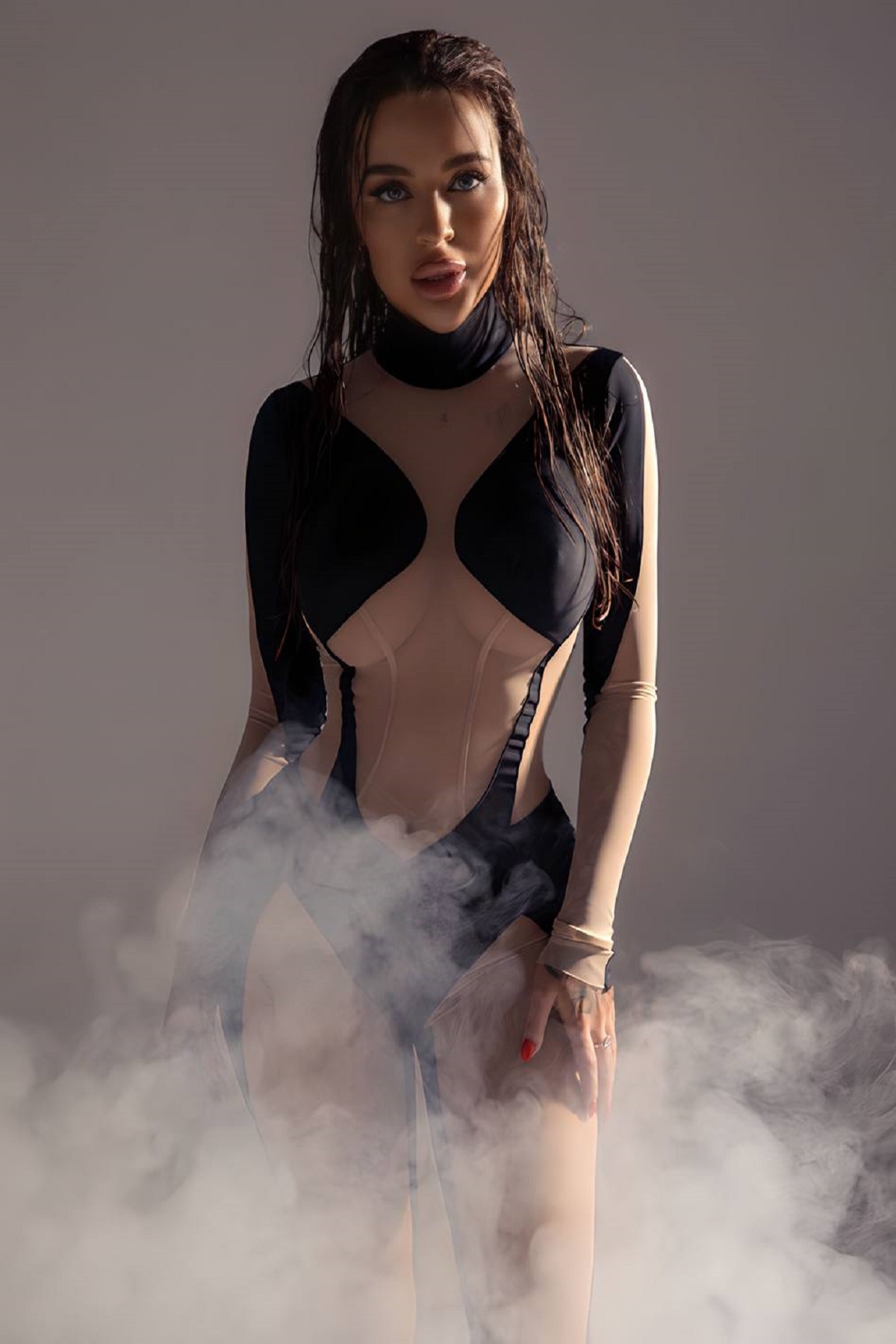 Fashiontayt-Turtleneck Long Sleeve Jumpsuit 1 