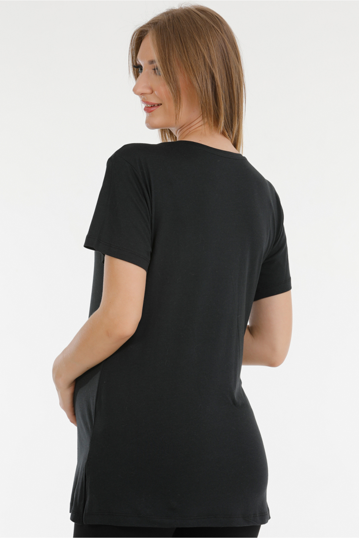 par lingerie pl HAMİLE TSHIRT SİYAH fotoğrafı 3 (önizleme)