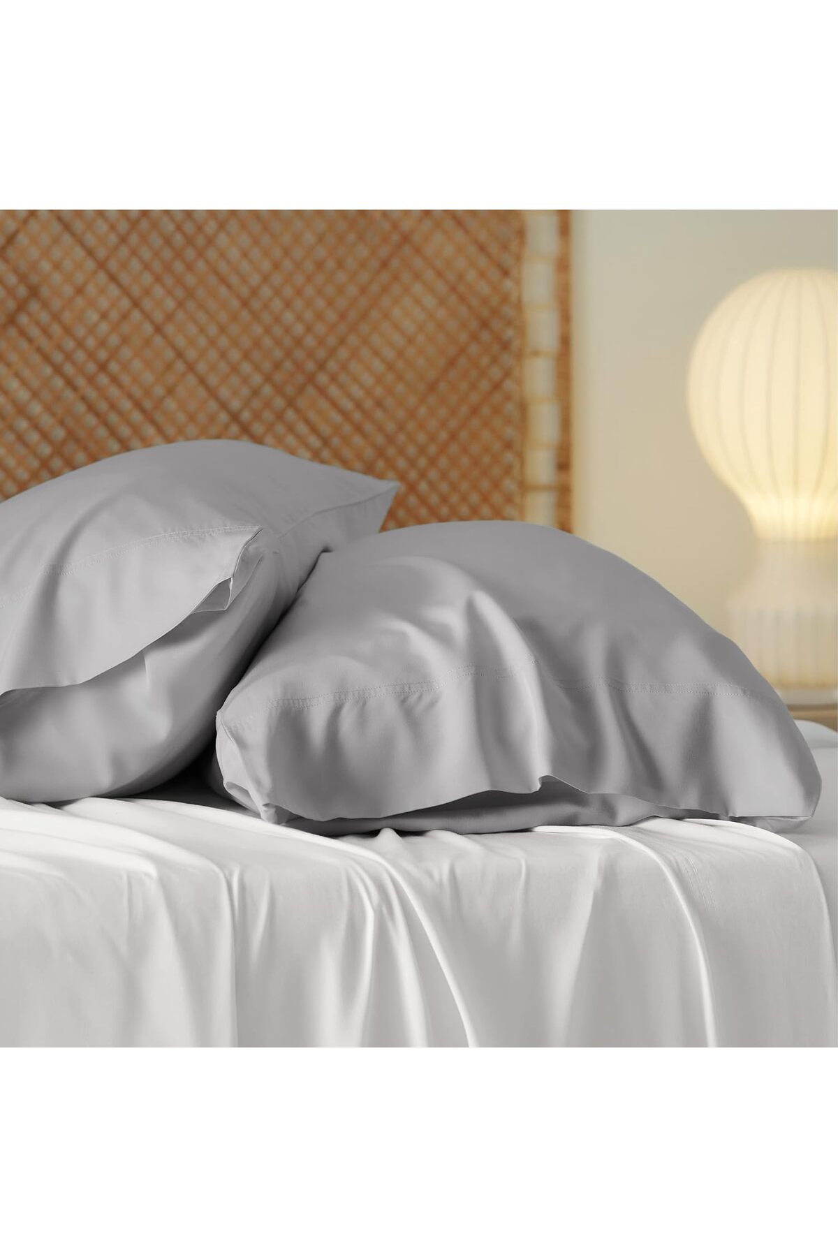 Premium Grey Cover Pillowcase Set 2 Pieces 50x70 Ranforce Fabric