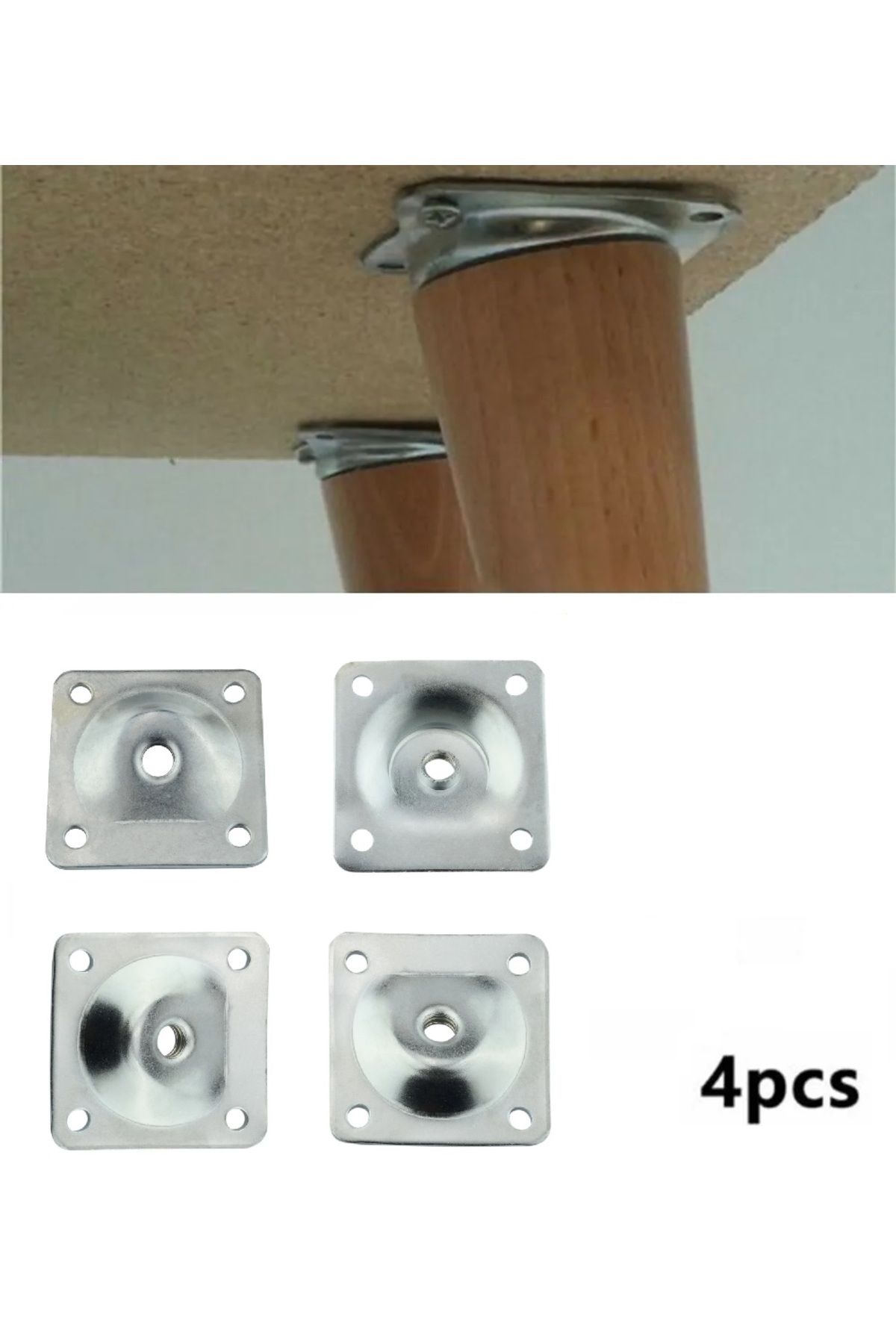 Depolife-Leg Mounting Bracket Metal Bracket Table Sofa Coffee Table Leg Connector 4 Pieces Inclined (ANGLED) 2
