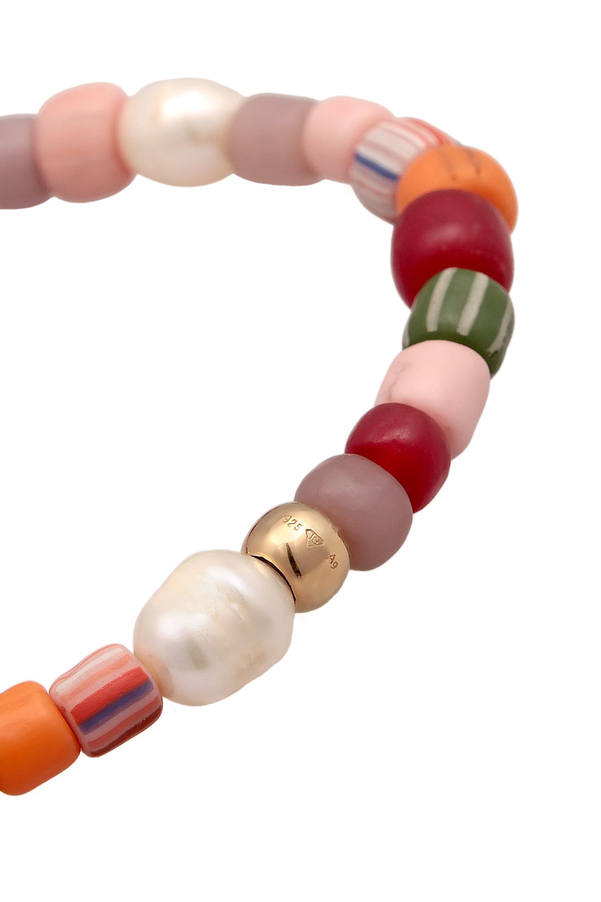 ELLI-Armband aus 925er Silber – Bunt mit Glasperlen und Sußenwasserperlen 3