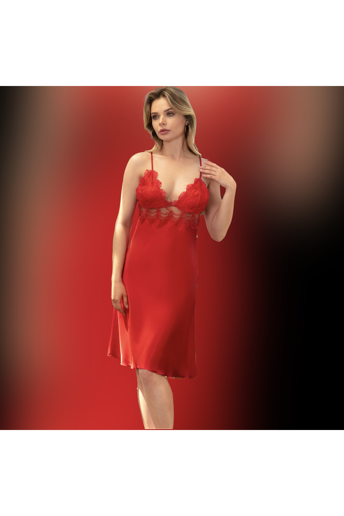 ŞahTan 5491-Saten Gecelik