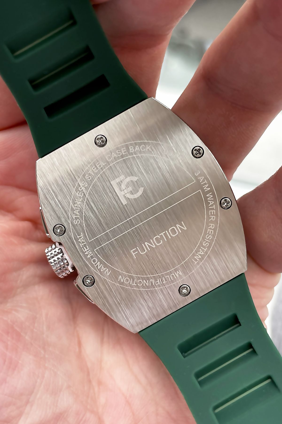 Ferrucci Function Men s Wristwatch 3 ATM Waterproof Green Color Silicone Cord Bracelet Gift Cbk583