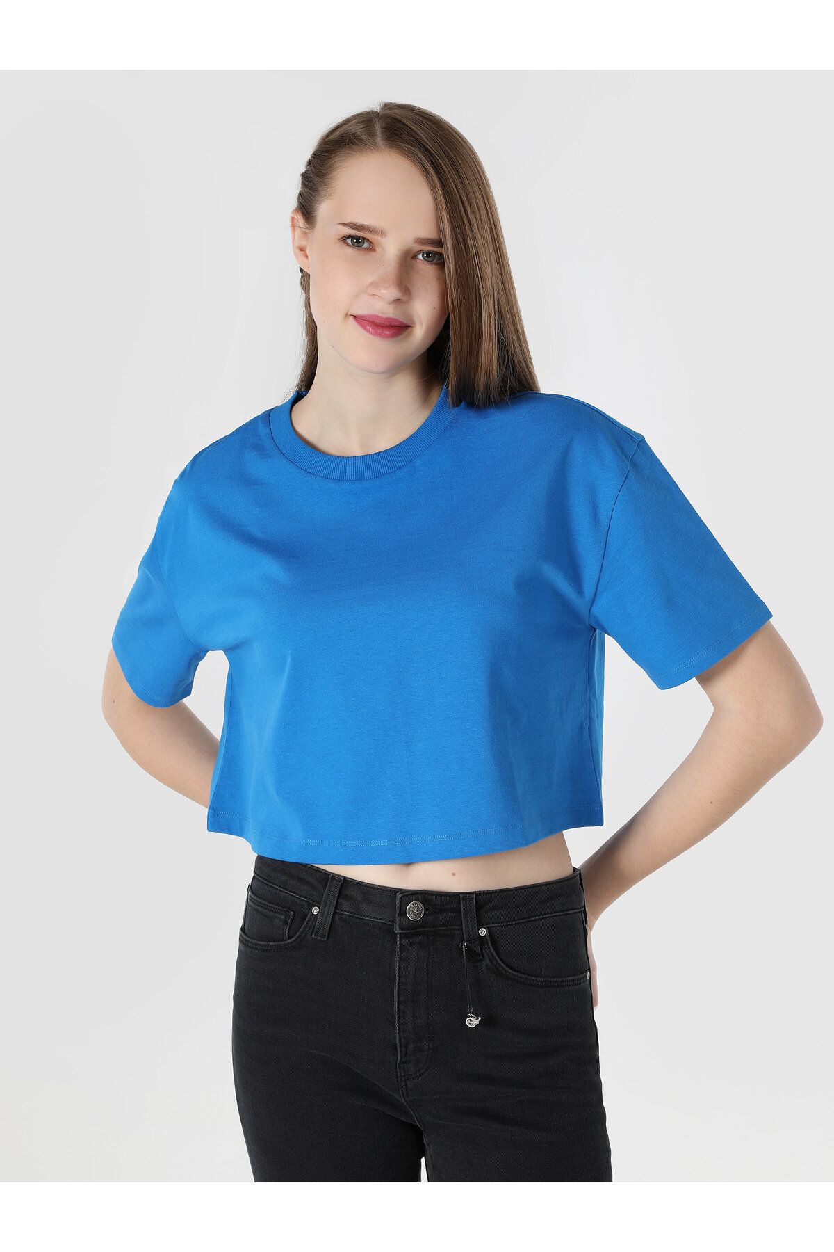 Colin’s تی شرت آستین کوتاه زنانه آبی با تناسب معمولی