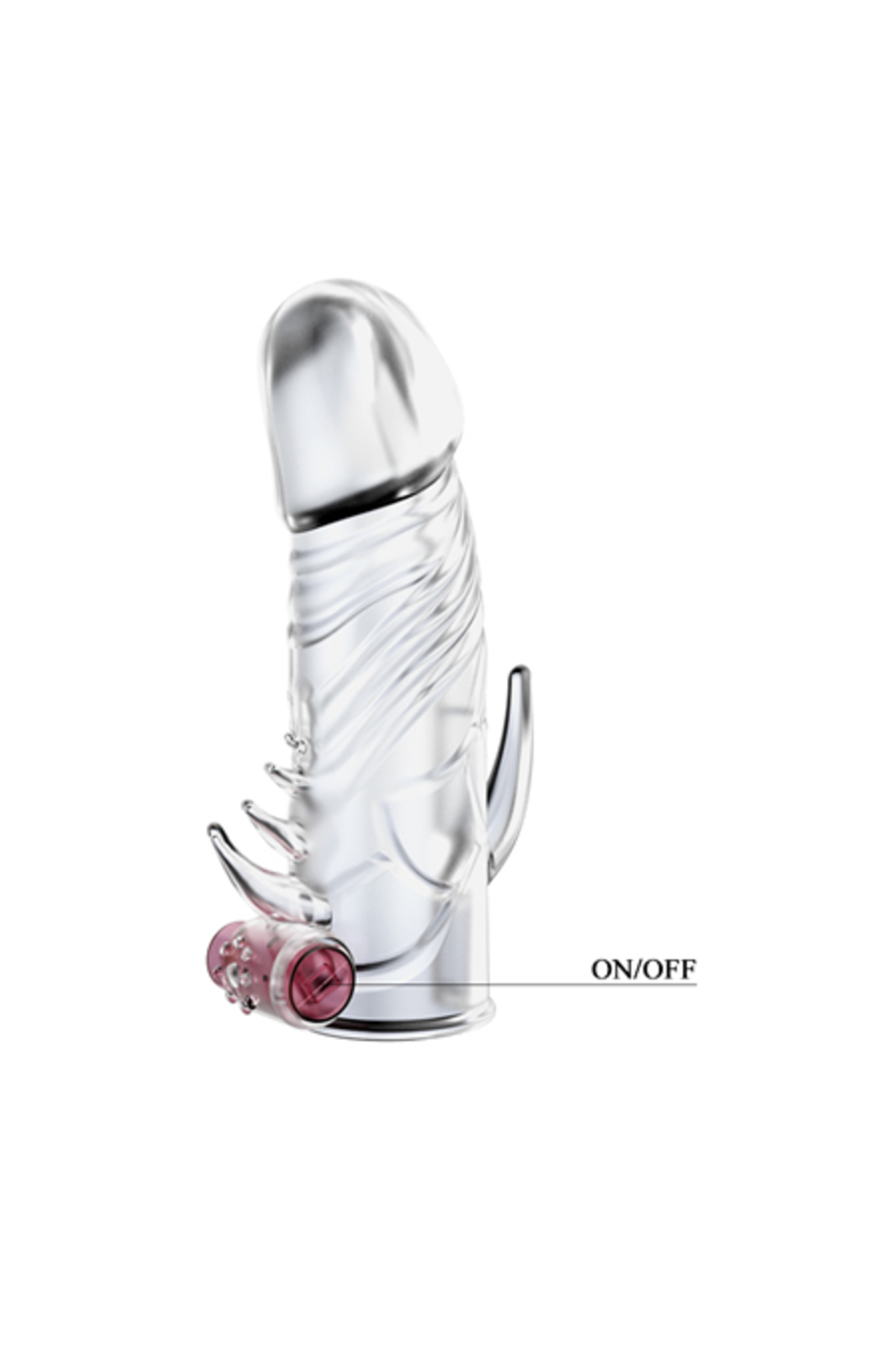 Güçlü Titreşimli Silikon Penis Kılıfı Prezervatif Çatal Vibratör 2
