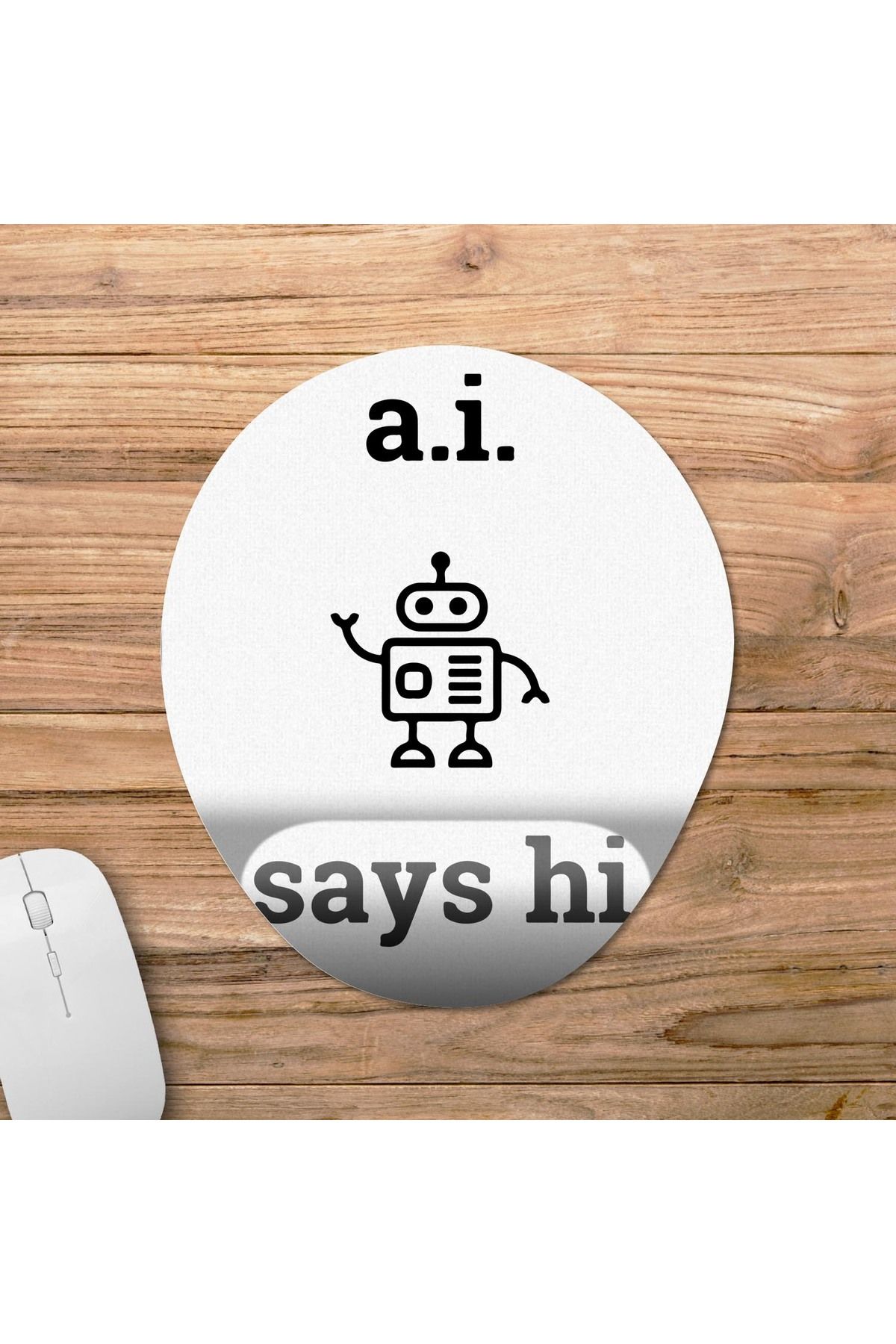 Pixxa-Artificial Intelligence - AI - Artificial Intelligence - ChatGPT Wrist Support Mousepad Model - 6 Oval 1