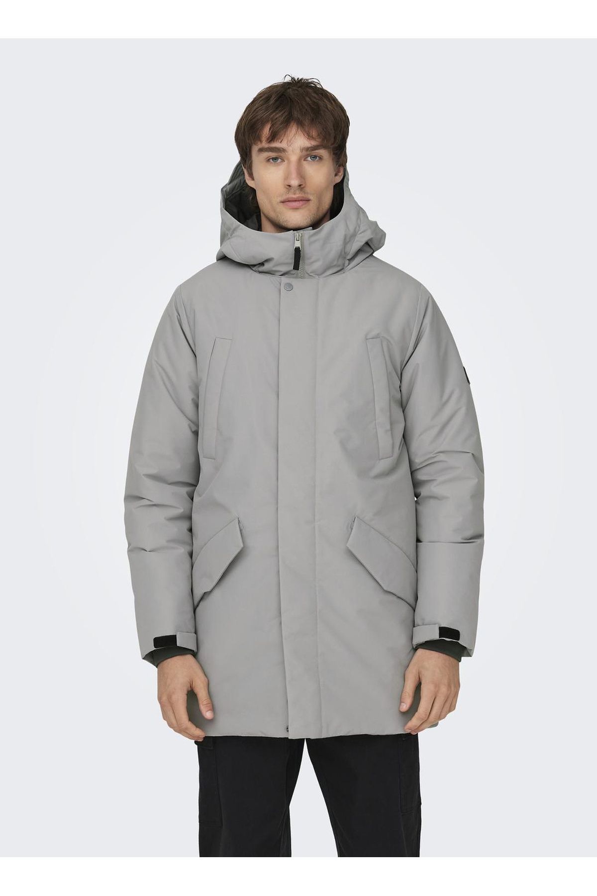 کت خاکستری مردانه Only Sons 22025871 ONSCARL LIFE PARKA OTW VD Only & Sons