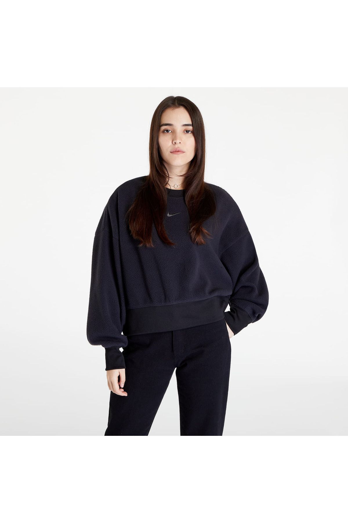 Nike swoosh crop crew sweater ladies shop