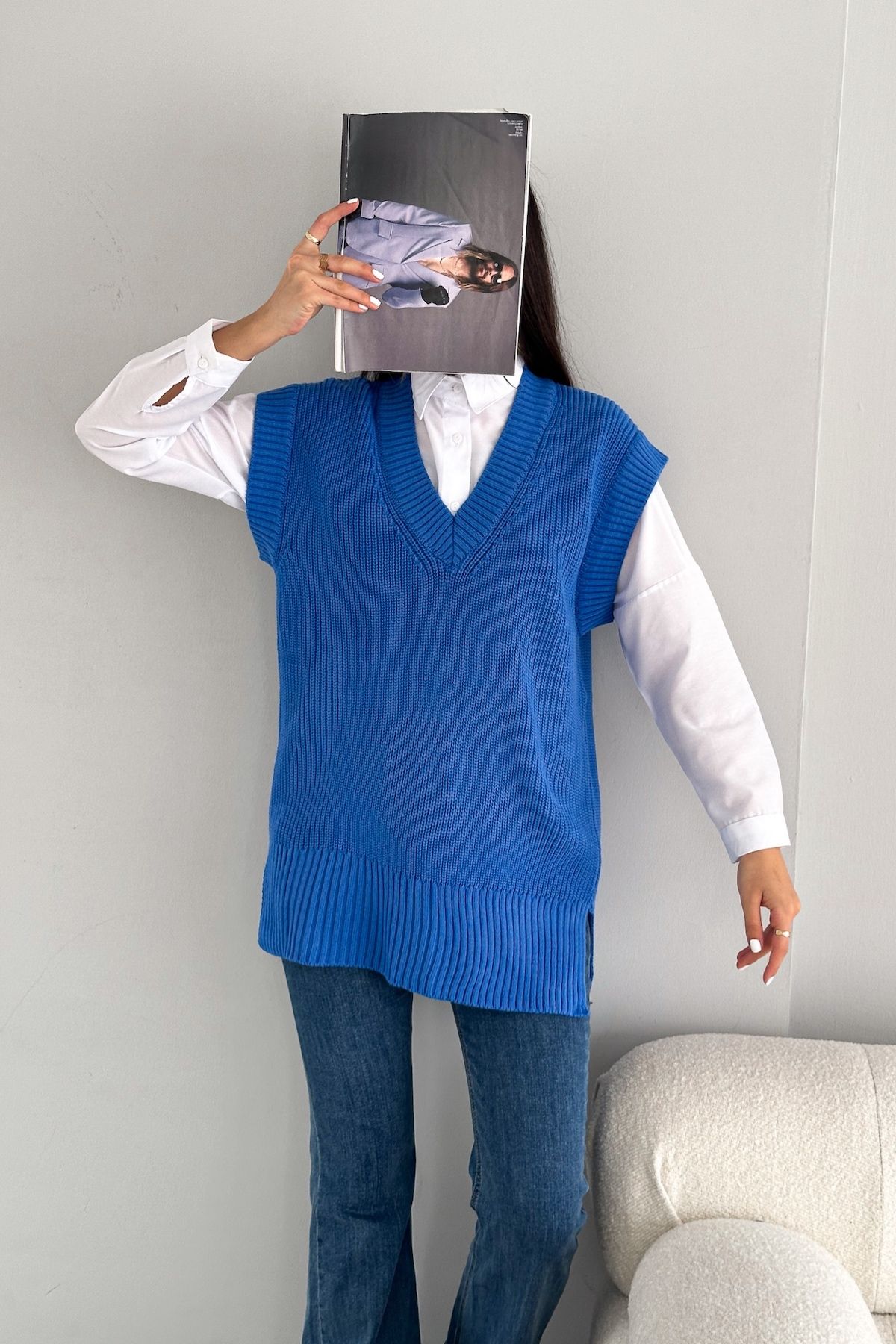 Blue sweater aesthetic new arrivals
