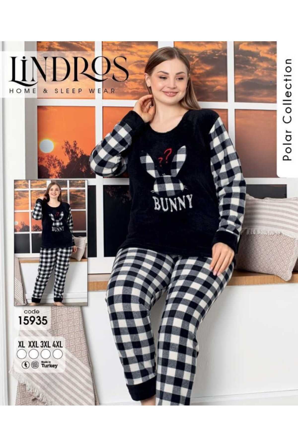aryam butik Women's Rabbit Plus Size Fleece Pajama Set - Trendyol