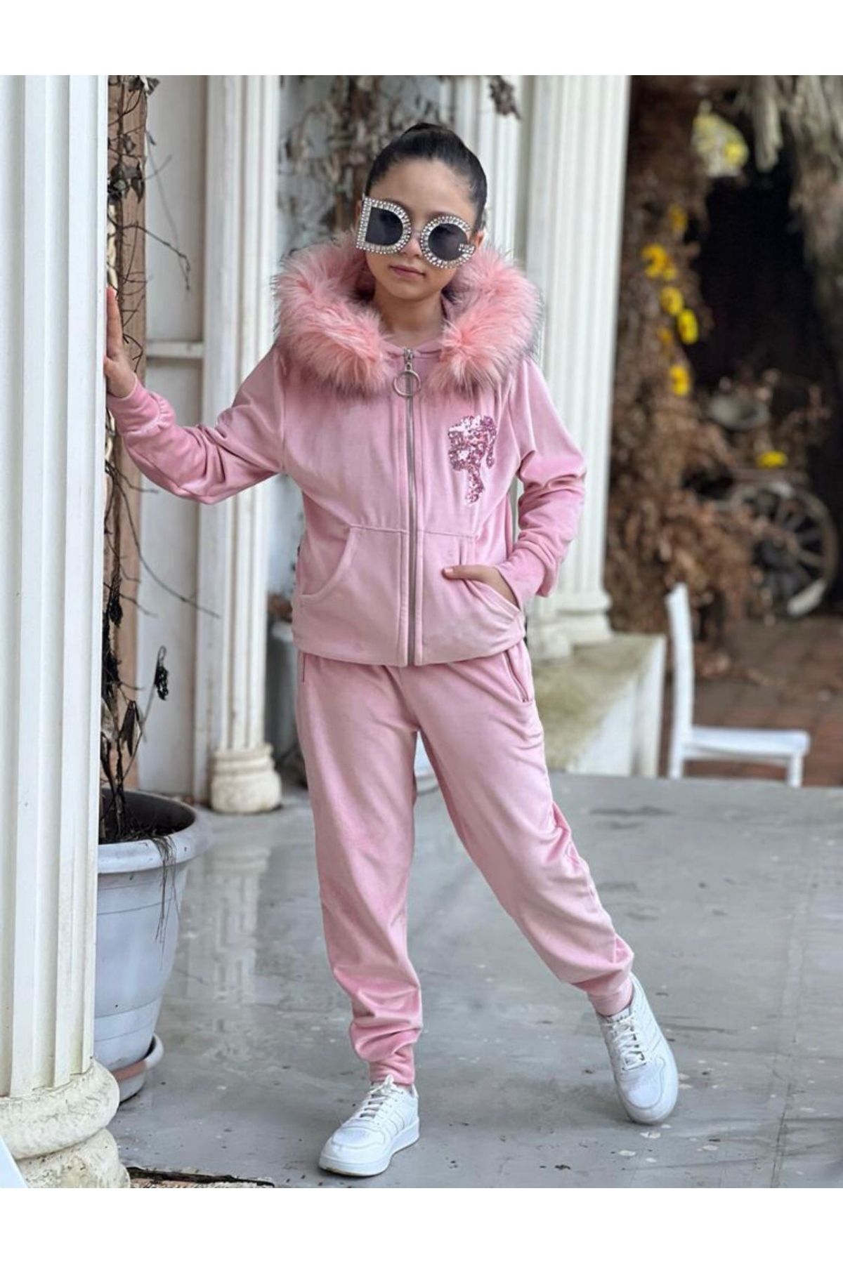 Dusky pink hot sale tracksuit