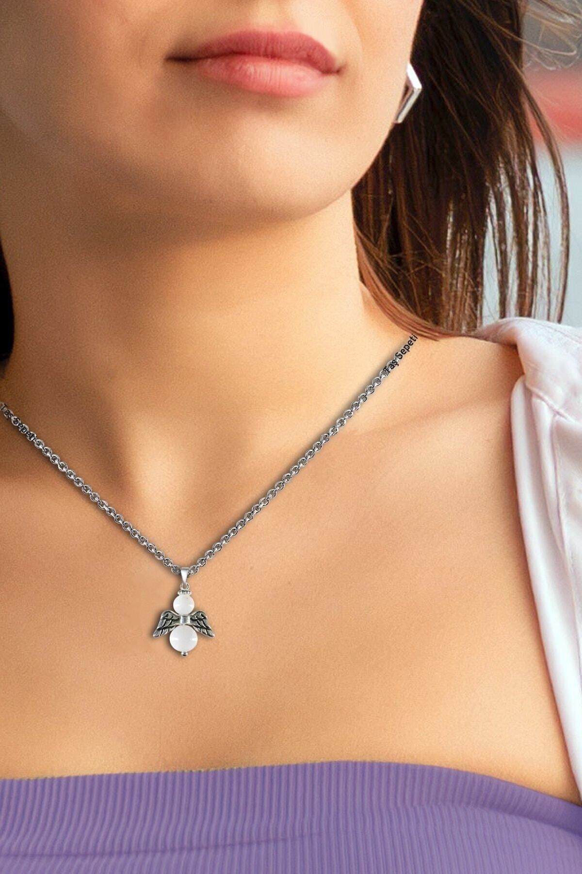 TA SEPET Real Moonstone Natural Stone Minimal Angel Model A
