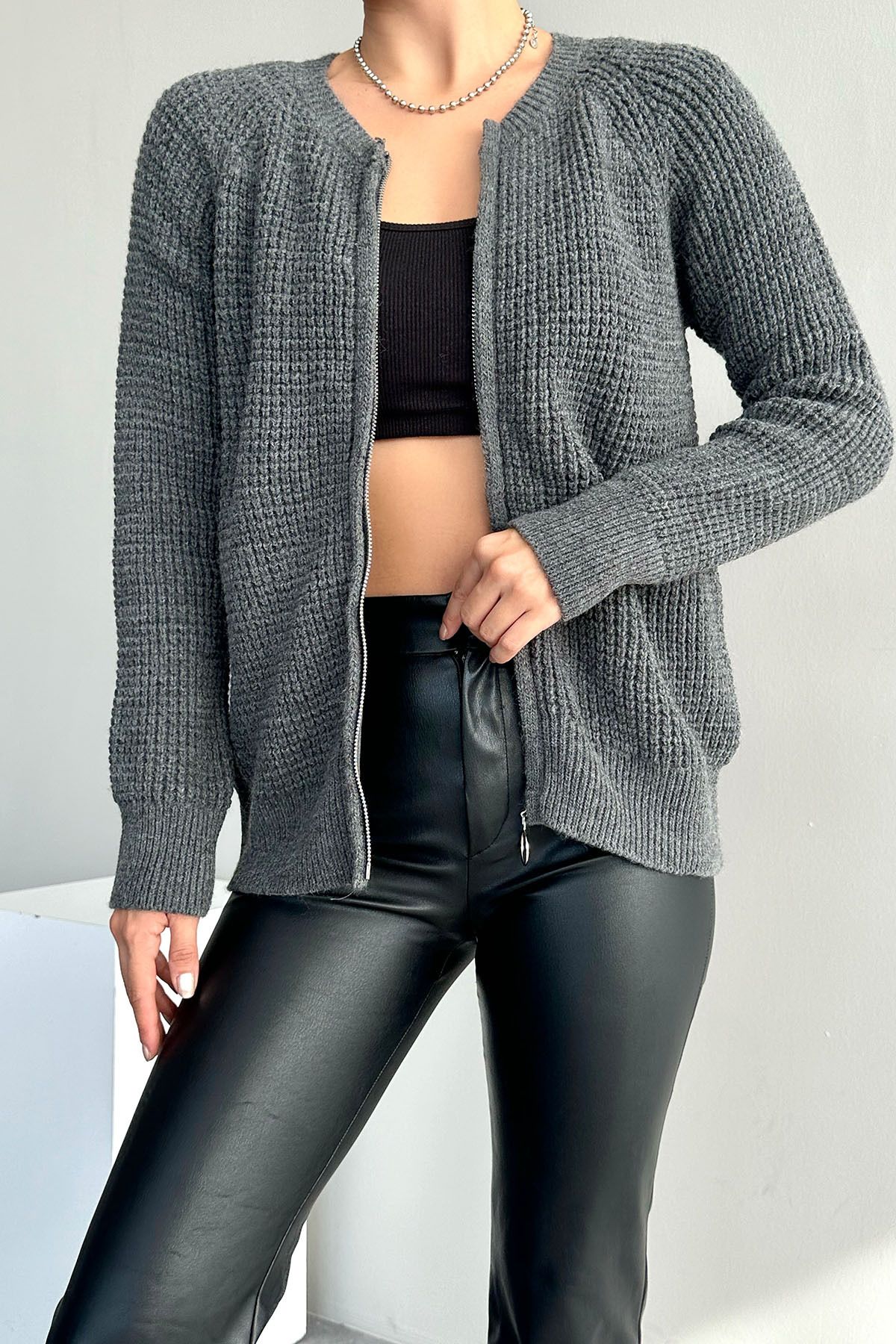 Dark gray cardigan clearance