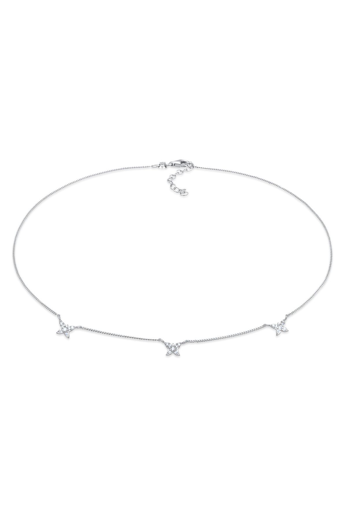 ELLI-Halskette Halskette Schmetterling Zirkonia Verspielt 925 Silber 1
