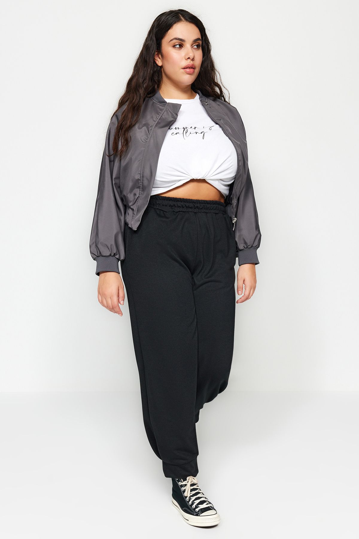 Women's plus online size black joggers