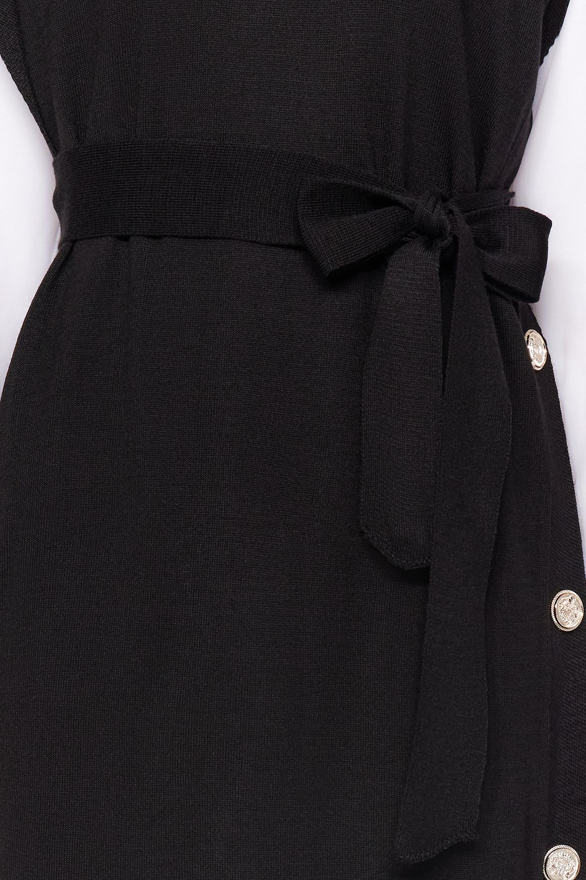 Trendyol Modest-Rochie pulover cu tricotaje detaliate cu nasturi negre TCTAW24UV00038 4