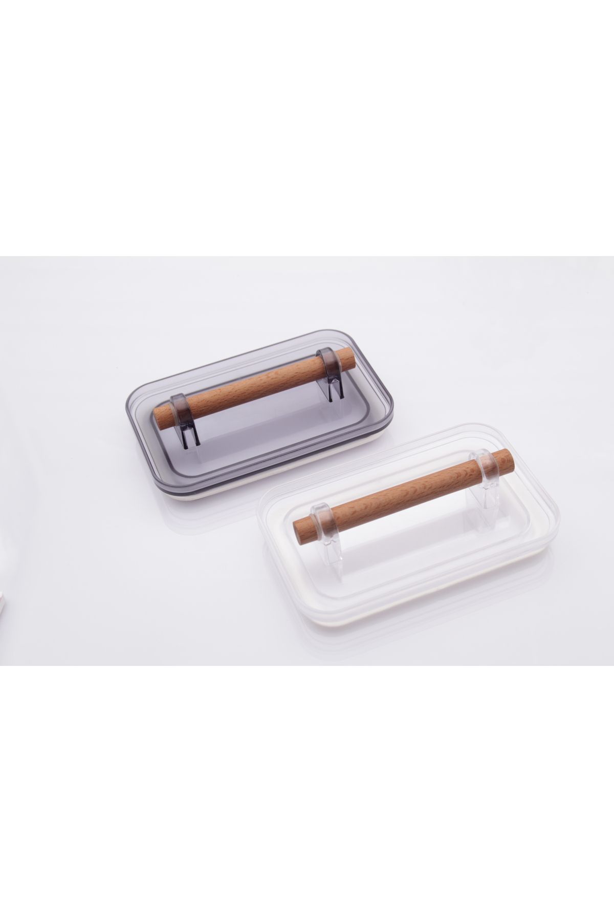 zezedesing-Decorative Transparent Detergent Jar with Wooden Handle 2100 ml Liquid Detergent Bottle 1000 ml 2
