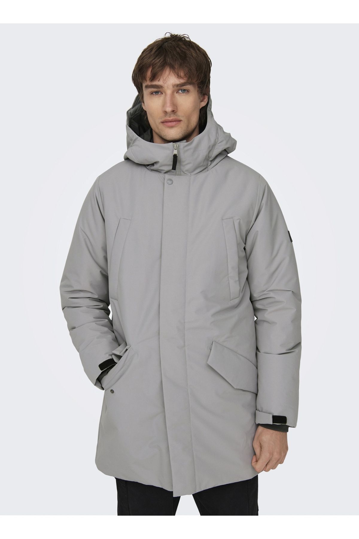 کت خاکستری مردانه Only Sons 22025871 ONSCARL LIFE PARKA OTW VD Only & Sons