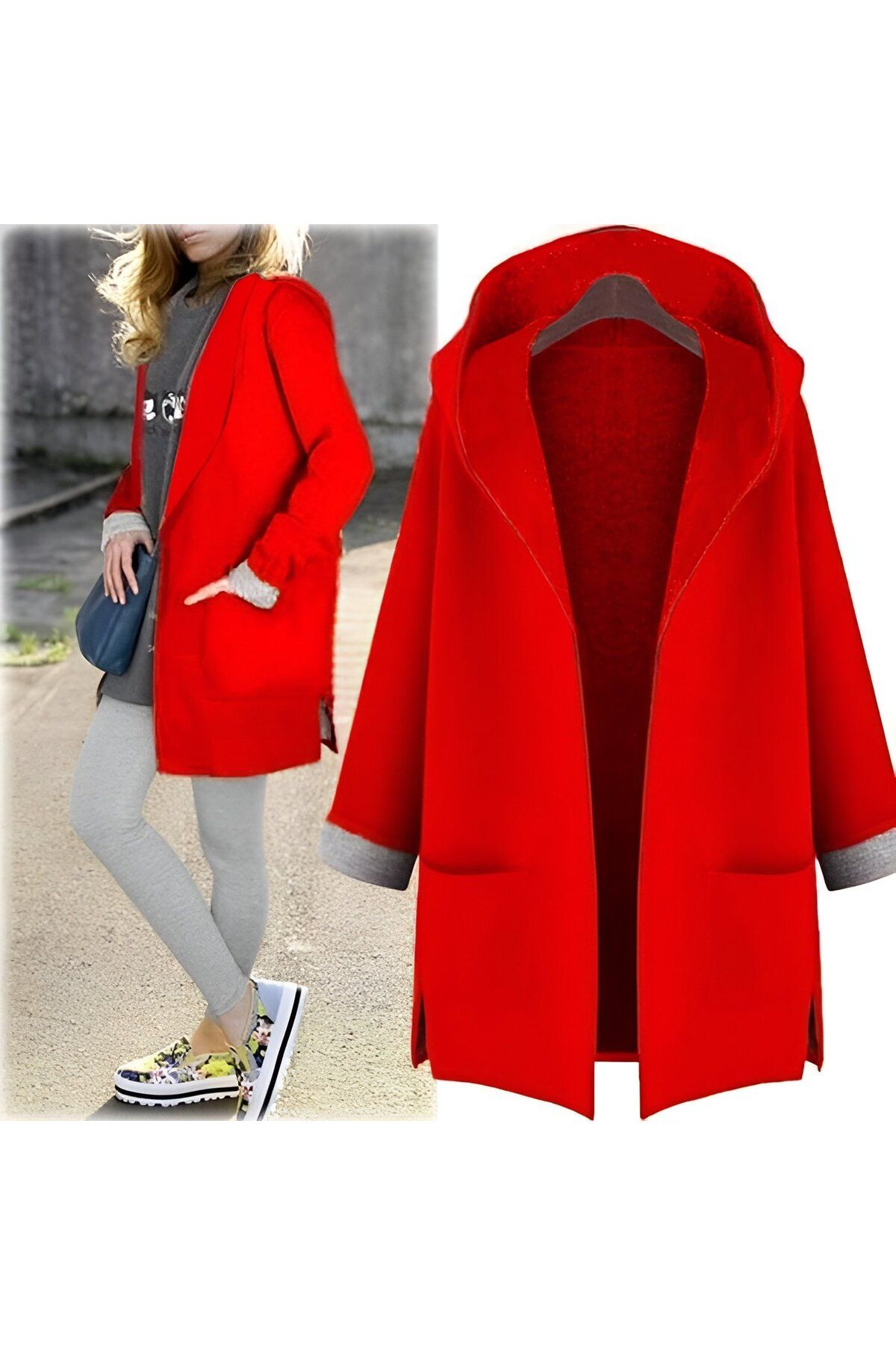 Long red jacket top