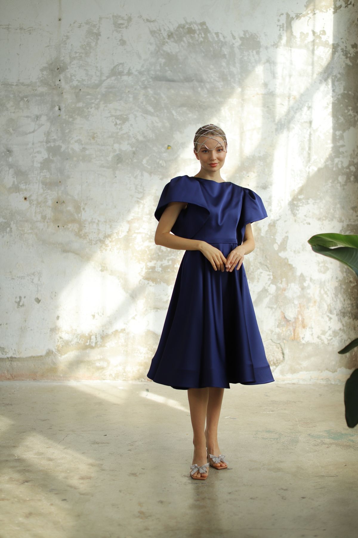 Minel A k Evening Prom Dress Dark blue Midi Trendyol