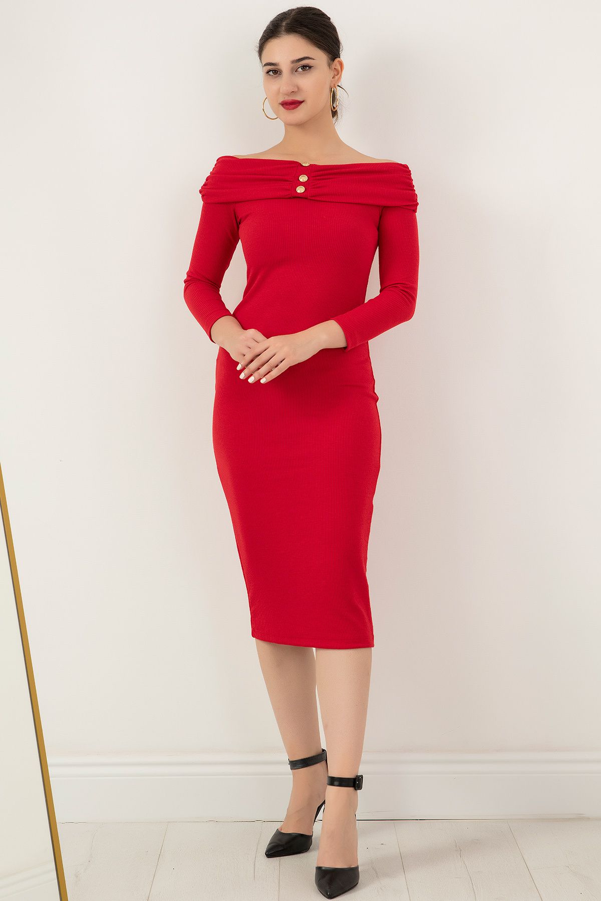 PULLIMM-Front Buttoned Gathered Dress 2023-0017 4