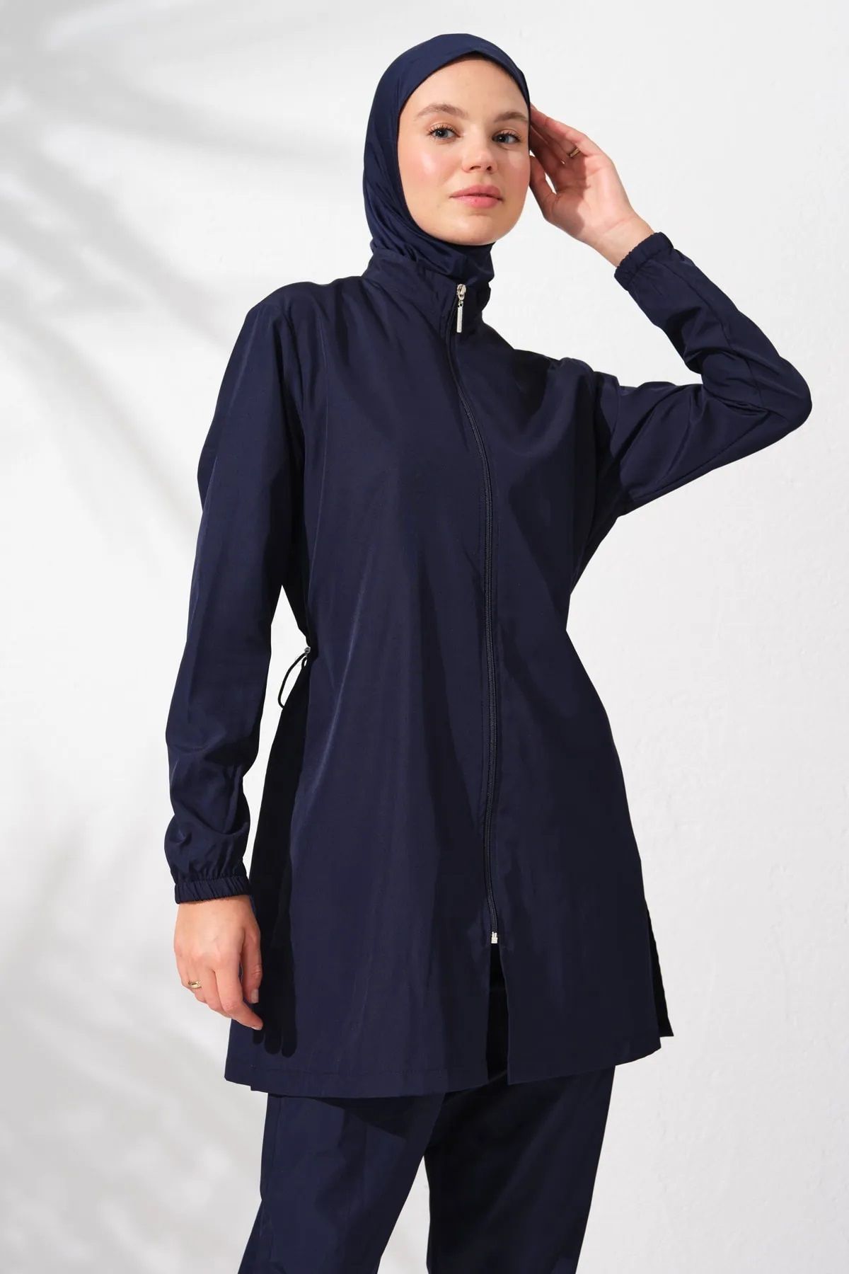 Pierre Cardin پارچه چتر نجات زیپ دار خشک کردن سریع Hijab Swimsuit 231915