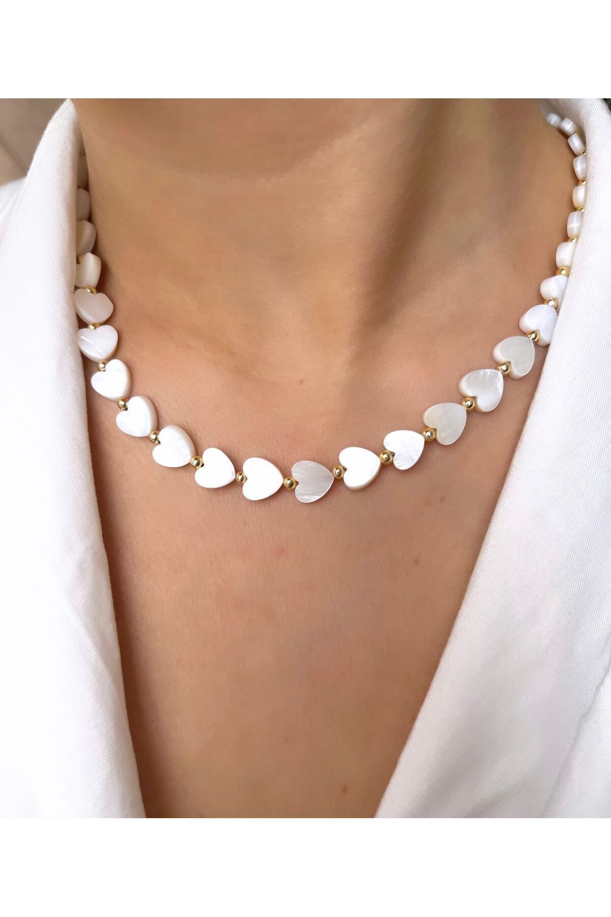 Pearl and stone clearance necklace