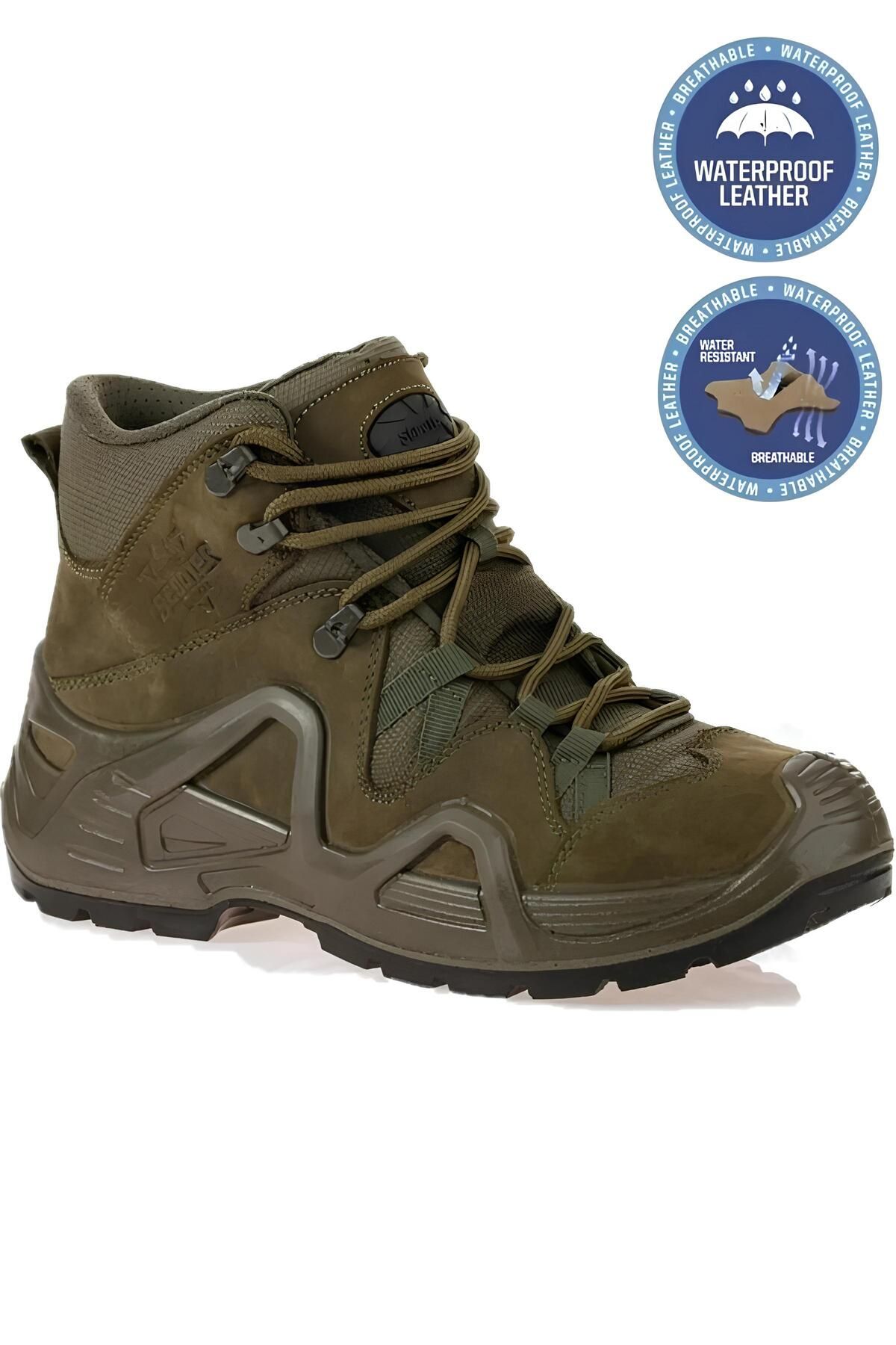 w white stars sports & wear Δερμάτινες Αδιάβροχες Ανδρικές Μπότες Tactical für Adult Αρσενικό - 45