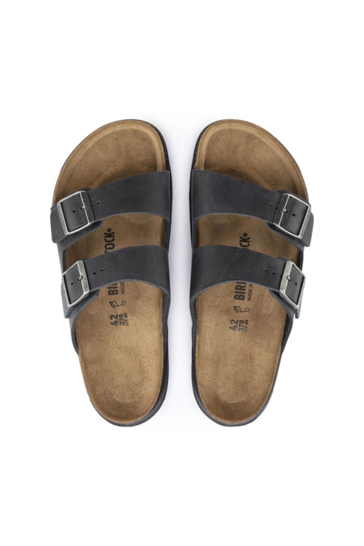 دمپایی بیرکن استاک مردانه چرم مشکی  راسته      لباس خانگی | Birkenstock 1018461 DE - تصویر 3