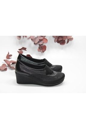 Kadın Siyah Taşlı Dolgu Topuklu Ayakkabı OTİP-DOLGU-978564214