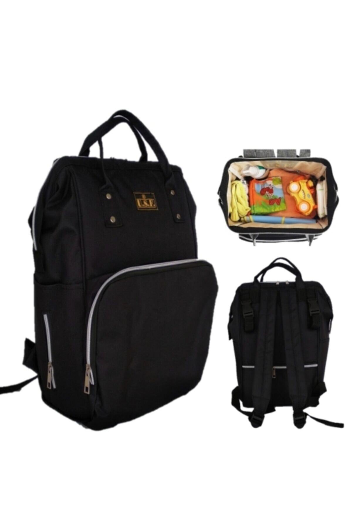 USF Anne Bebek Bakım Çantası Portbebe Ana Kucağı Puset Bebek Taşıma - Siyah - Siyah fotoğrafı 3 (önizleme)