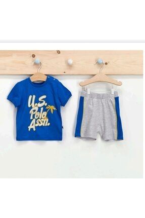 U.s. Polo Assn Kids Lisanslı Cobalt Mavi Erkek Bebek T-shirt Takım USB299-V1