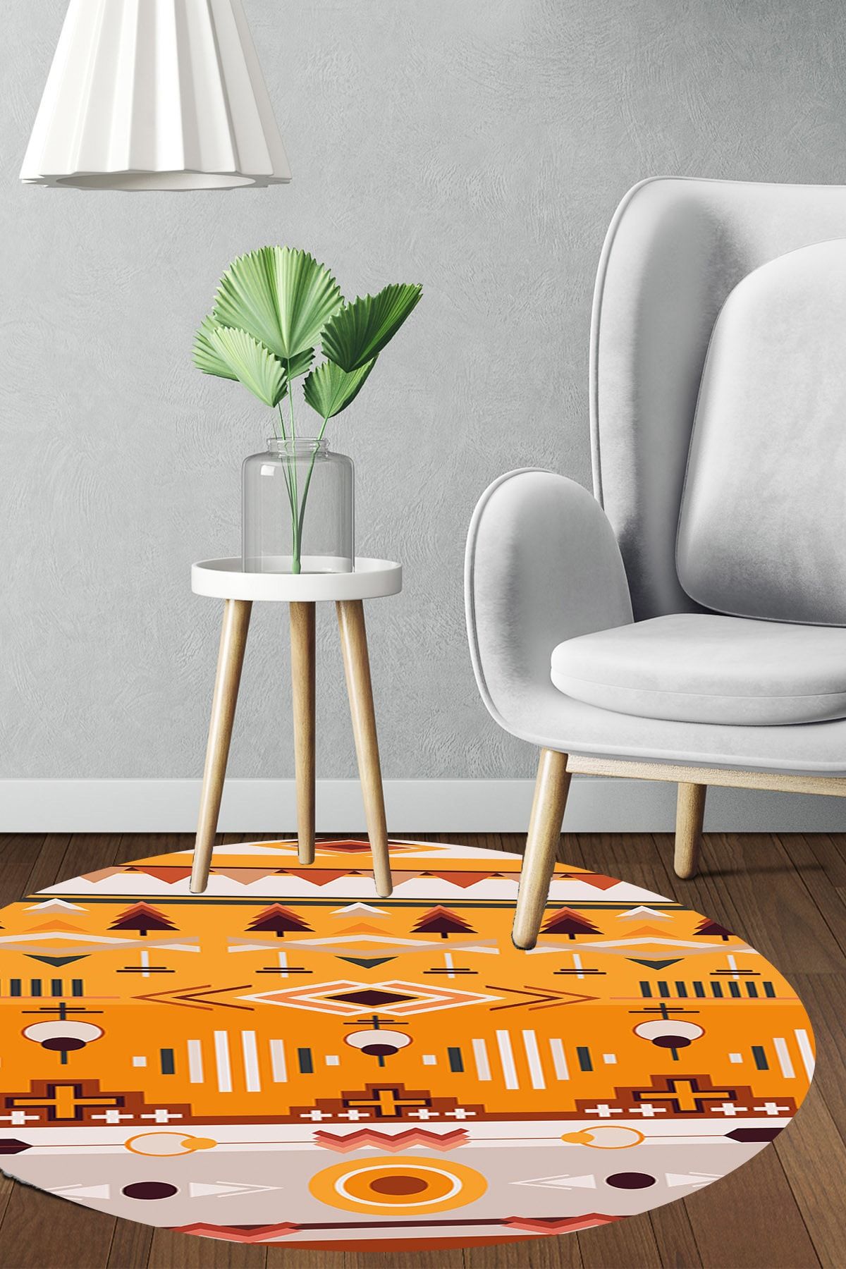MODANOİVA-Colorful Rug Motifs Patterned Non-Slip Base Washable Carpet 3