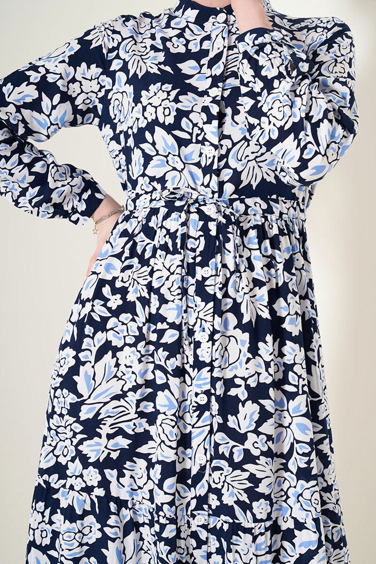 Bigdart-2144 Rochie cu guler cu model 3
