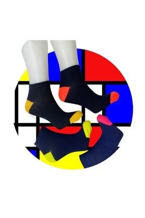 4 Çift Ekonomik Karışık Renkli Kadın Patik Çorap Bt-0168 bt0168