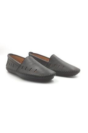 Hakiki Deri Erkek Bağcıksız Yumuşak Çarık Model Siyah Ayakkabı C050