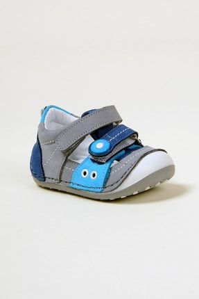 Bebek Hakiki Deri Ortopedik Ilk Adım Ayakkabı Çift Baretli 5114