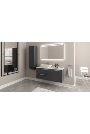 Bagnotti Crux Glossmax Parlak Antrasit Banyo Dolabı (100 Cm.) Crux Glossmax (100 cm.-Antrasit)